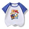 Traje de verano para bebé de niño y niña de dibujos animados del equipo Wang Wang, nuevo para niños, de algodón, manga corta, shorts, delgado de dos piezas, fino