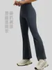 Calça Yoga Feminina Peça Única Dropshipping Cintura Alta Levanta Bumbum Toque Nu Wide Leg Micro Flare Fitness Pilates Esportiva Calça Flare