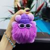 Piel de Conejo Rex Sintética Cosas Buenas Suceden Colgante para Llavero Bola de Felpa Decoración para Mochila Evento de la Empresa Persimmon Regalo