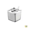 Caixa de Temperos de Aço Inoxidável com Tampa, Pote Selado para Sal de Temperos Doméstico de Cozinha, Recipiente Quadrado para Óleo