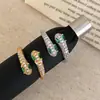 Anel de Abertura de Cobra Zircônia Novo Benmingnian 2025 Feminino Alto Padrão Exquisito Rico Anel Moda Joia de Mão