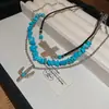 Collar de cuentas de resina transfronterizo europeo y americano Cadena de clavícula de moda de lujo ligero Lujo ligero de alta gama Personalizado Versátil Collar Venta al por mayor