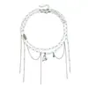 Accesorios transfronterizos europeos y americanos: Collar de corazón con cuentas transparentes y brillantes, moderno y funcional, versátil y único