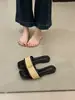 Sandalias planas tejidas de lino para mujer, nuevo modelo verano 2026, adecuadas para uso en exteriores, de suela plana, para vacaciones en la costa y la playa, sandalias estilo romano