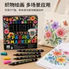 Set de marcadores de tela de 48 colores transfronterizo, bolígrafos lavables para pintar tela, set de bolígrafos de pintura DIY para ropa y lienzo