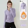 Top de Yoga para Mujer Talla Grande con Cremallera Completa, Chaqueta Corta Gruesa Cálida de Ajuste Delgado para Fitness, Adecuado como Ropa Exterior en Otoño e Invierno