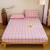 2026 Nuevo Algodón Puro Hilo Teñido Algodón Lavado Artículo Individual Sábana Ajustable Sábana Ajustable Individual Funda de Almohada Juego de Tres Piezas