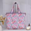 Bolsa de Compras de Grande Capacidade com Impressão Digital, Bolsa de Supermercado Dobrável e Portátil, Bolsa de Ombro, Bolsa de Armazenamento