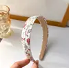 Diadema Ancha Estilo Francés Versátil Tela Floral Pinza para el Cabello Goma para el Cabello Diadema Coreana de Moda Venta al por Mayor Diseño de Corona Alta