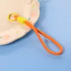 Pin Frijol Tejido a Mano Corto Lanyard para Llaves Llavero de Muñeca Simple Colgante de Bolsa de Color Material Accesorios