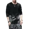 Camiseta de manga larga para hombre, nueva colección primavera/otoño 2026, corte holgado, moderna, adecuada para usar en capas, top casual