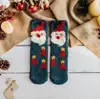 Calcetines cruzados de otoño e invierno para mujer, calcetines navideños gruesos de coral, calcetines de piso de tubo medio para mujer, calcetines de dormir de dibujos animados 3D