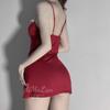 Meishilan Camisón de Algodón Acolchado con Tirantes Encaje Sexy Delgado Pijama de Mujer Ropa de Casa de Verano # 114