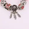 Pulsera de aleación roja Panjia transfronteriza con cuentas de agujero grande y retención de color Pulsera DIY Coche de calabaza Atrapasueños Pulsera de cuentas de vidrio