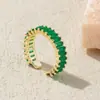 Anel de Dedo Geométrico com Abertura em Zircônia Triangular Estilo Coreano Banho de Ouro 18k Cobre Design de Luxo Leve Nicho para Mulheres