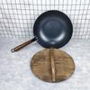 Sartén de hierro Zhangqiu sin revestimiento, sin humo, antigua sartén de hierro fundido antiadherente forjada a mano, wok con sabor a dragón, venta al por mayor