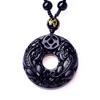 Colgante de Obsidiana Natural Arcoíris de Hielo Valiente Hebilla Redonda Doble Color Hielo para Hombres y Mujeres