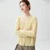 Cárdigan de cachemira de punto abierto y ligero, estilo minimalista, para mujer, cuello en V, corte relajado, suéter de punto rejuvenecedor, prenda de abrigo, top para mujer