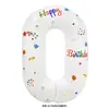 Globo de Foil Blanco con Número Impreso de Cumpleaños Versión US de 32 pulgadas para Decoraciones del Primer Cumpleaños de Niños y Accesorios para Fotos al Aire Libre