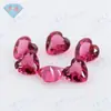 Huagang gem em forma de coração 3# rosa vidro vermelho pedra nua atacado 3 gang vermelho artificial gema fundo pontiagudo jóias DIY