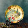 Jingdezhen Cerámica Estilo Chino Nuevo Decoración Creativa Plato Colgante Oficina Hogar Sala de Estar Estante Antiguo Artesanía Adornos de Joyería