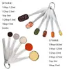 Conjunto de Colheres de Aço Inoxidável Metal Ponta Quadrada Cauda Quadrada Colheres Medidoras Utensílios de Confeitaria Ferramentas de Cozinha Atacado Redondo