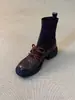 Botas de calcetín elásticas suaves antideslizantes estilo coreano nuevas para primavera/otoño 2026 para mujer, tacón cuadrado con lazo dulce, zapatos de vestir versátiles.