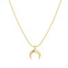 Comercio exterior transfronterizo: minimalismo con collar colgante de luna bañado en oro, joyería femenina, venta directa de fábrica.
