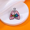 Broche visceral exagerado transfronterizo original corazón pulmón cerebro personalidad creativa aleación aceite goteando aguja de espina insignia de dibujos animados