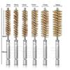 Escova de Tubo com Haste Hexagonal 1/4 de Polegada Escova de Ferramenta Curta para Remover Ferrugem e Rebarbas de Furos Internos, Conjunto de Escovas para Arma, Escova de Aço