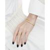 211 Anillo Abierto S925 Plata de Ley Cuadrado Diamante Perla Cruz Temperamento Simple Europeo y Americano Sentido Avanzado Microincrustado para Mujer