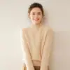 Novedad de Otoño 2026: Suéter Casual de Cachemira con Cuello Medio para Mujer, Jersey de Punto Versátil Adelgazante, Capa Base de Manga Larga