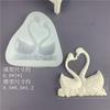 Molde de Silicona Combinado de Cisne y Pato Mandarín con Rosa para el Día de San Valentín, Molde para Pastel Flip Hecho a Mano, Herramientas Decorativas para Hornear