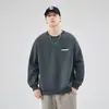 Moletom Gola Redonda Masculino Shanggu Versátil para Homens, Peso Pesado Estilo Americano, Pulôver Casual Patchwork Outono e Inverno 2026 para Jovens.