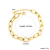 Pulseira de Concha de Joia Transfronteiriça Europeia e Americana, Pulseira Grossa Personalizada da Moda, Corrente de Coração, Pulseira Banhada a Ouro 18K de Aço Inoxidável
