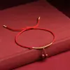 Suministro directo de fábrica pulsera tejida arena dorada morada cinabrio cereza pulsera de mujer año de nacimiento de novias cuerda roja regalo para estudiante
