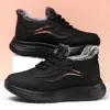 Zapatos de Algodón para Hombre Invierno Hombres Forrados de Felpa Engrosados Impermeables Casuales Zapatos de Invierno para Hombre Zapatos de Cuero de Caña Alta Deportes al Aire Libre Botas de Nieve