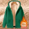 Cárdigan de Otoño e Invierno de Terciopelo de Cordero Talla Extra Grande Suéter con Capucha y Cremallera para Hombre con Forro Polar Grueso y Cálido Chaqueta de Hombre