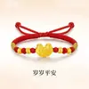 Barra de Ouro Puro 999, Paz e Felicidade Todos os Anos, Saco da Sorte, Pulseira de Bebê, Presente de Mês Cheio de Ouro Puro para Bebê, Presentear, Atacado para a Indústria da Beleza