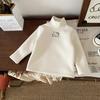 [en stock] DY249969 camiseta interior de forro polar para niños 2024 otoño e invierno camiseta de niña camiseta interior cálida con forro de polar
