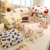 Manta de Terciopelo de Leche Estampada de Dibujos Animados, Manta Lavable a Máquina para Aire Acondicionado, Manta para Sofá, Manta para Oficina, Manta para Todas las Estaciones para Uso en el Hogar