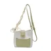 Bolsa Casual Vintage Nueva de Verano, Bolso Cubo Texturizado, Bolso Cruzado Estilo Coreano, Bolso de Hombro de Bloques de Color de Moda