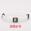 Pulseira Corda de Milão Multicor Transfronteiriça 26 Letras Aço Inoxidável Preto Letreiro Ajustável Pulseira de Corda Trançada