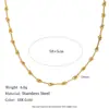 Moda Ins Europea y Americana Elegante Nicho Elegante Collar Acero Inoxidable Chapado en Oro de 18K Cadena Pequeña Apilada Articulada para Mujeres Simple