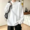 Sudadera con Capucha Pesada Desestructurada Estilo Americano Otoñal para Hombre con Cuello Texturizado Camiseta de Manga Larga Capa Base Interior Holgada