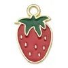 Serie de Frutas Mixtas Colgante Llavero de Aleación Esmaltada Fresa Uva Accesorios para Pulseras DIY