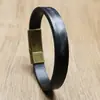 Pulsera de cuero para hombre con hebilla de aleación, pulsera de cuero, pulsera con hebilla de color acero inoxidable, pulsera vintage brillante, venta caliente transfronteriza