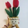 Ramo de Tulipanes de Lana Tejidos a Mano Terminados Transfronterizos Adornos de Regalo de Lana de Sheffield Comercio Exterior al por Mayor