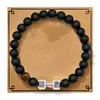 Accesorios Transfronterizos Pulsera de Plata Elástica Aleación Esmerilada Pulsera de Mancuernas de Energía para Hombre Pulsera de Cuentas de Yoga en stock