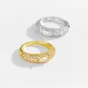 Moda Europea y Americana Versátil Diamante Nuevo Circonita Micro-Pavimentada Anillo para Mujer Chapado en Oro de 18K Simple Moda Europea y Americana Transfronterizo